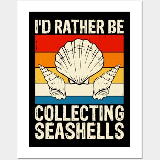 I'd Rather Be Collecting Seashell T Shirt For Women Men T-Shirt Posters and Art